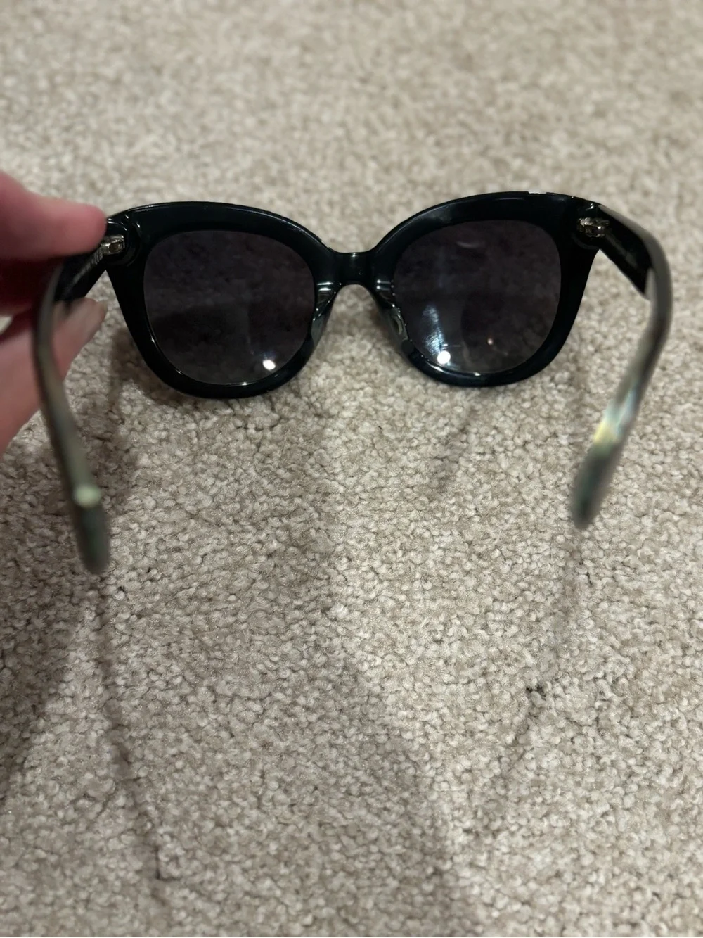 kate spade Black Cat-Eye Sunglasses with Dark Lenses